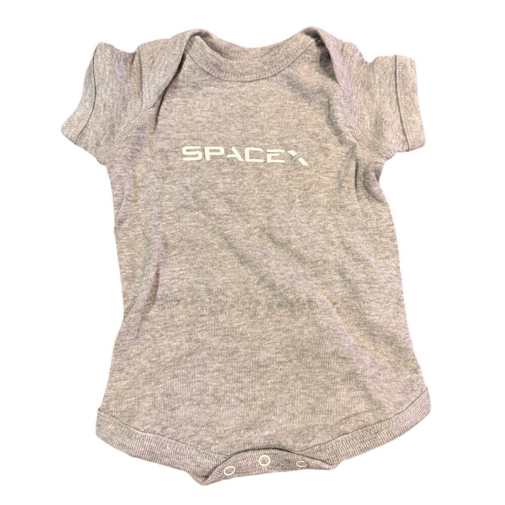 SpaceX Baby Onesie Bodysuit Gray 6M New With Tags Official SpaceX Infant